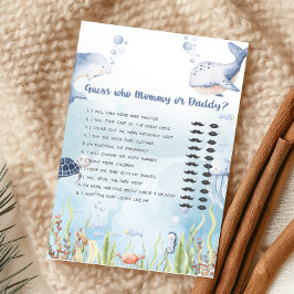 Lámina Blue Under the Sea Baby Shower Guess Who Game