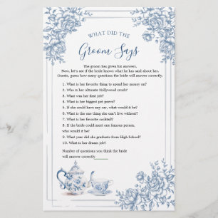 Lámina Blue Victorian Garden Bridal Tea Lo Que Groom Dice
