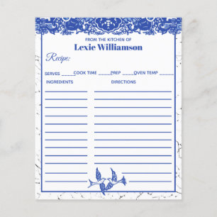 Lámina Blue Willow De la Cocina de Azul y Blanco Personal