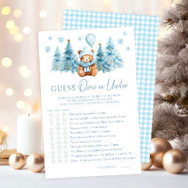 Lámina Blue Winter Teddy Bear Baby Over or Under Game