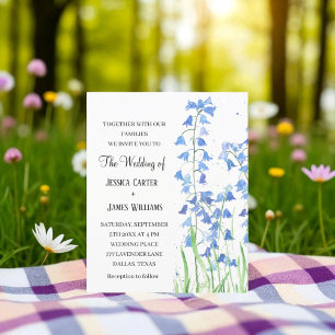 Lámina Bluebells Blue Floral Watercolor Primavera Wedding