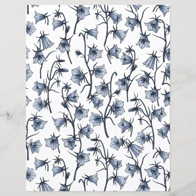 Lámina Bluebells, Harebells, Bellflowers (Anverso)