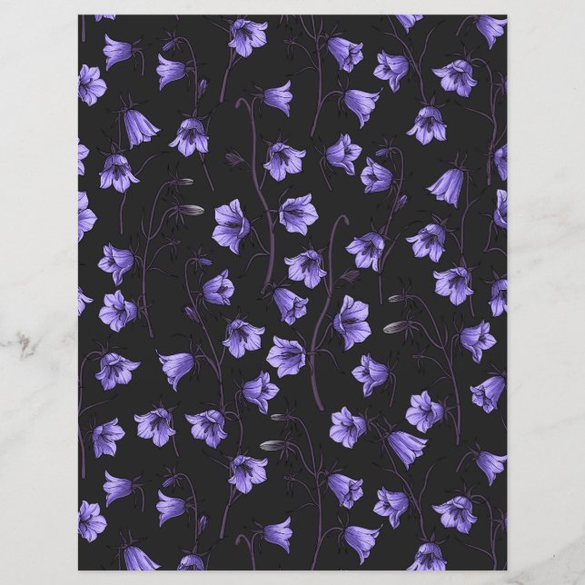 Lámina Bluebells, Harebells, Bellflowers (Anverso)