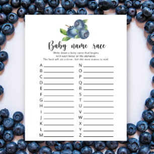 Lámina Blueberry: juego de carreras por nombre del bebé