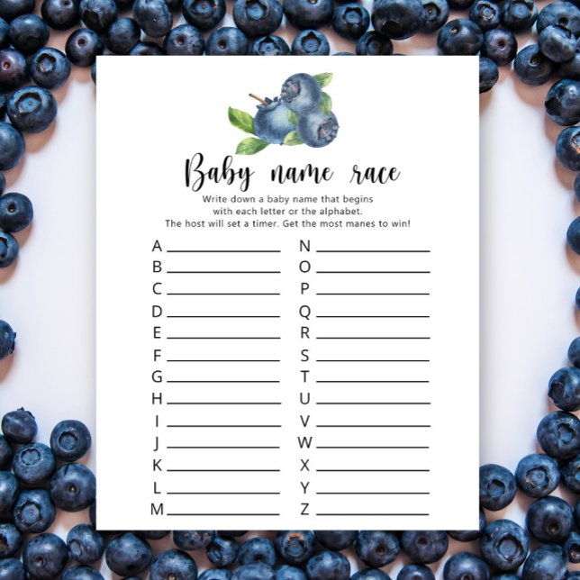 Lámina Blueberry: juego de carreras por nombre del bebé (Subido por el creador)