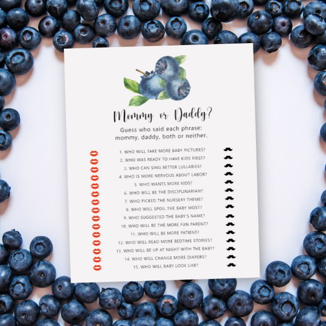 Lámina Blueberry - juego de ducha para bebé de mamá o pap (Subido por el creador)