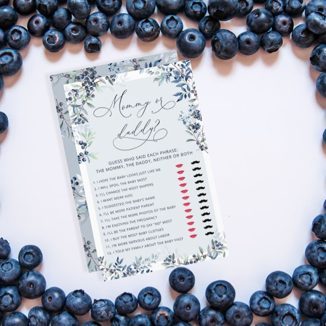 Lámina Blueberry Mommy o Daddy Baby Shower Game (Subido por el creador)