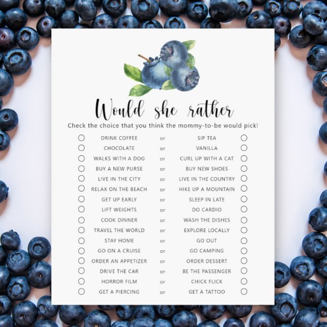 Lámina Blueberry - Prefiere Un Juego De Baby Shower (Subido por el creador)
