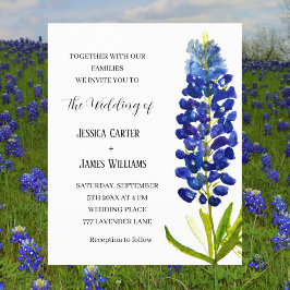 Lámina Bluebonnets Texas Blue Watercolor Floral Boda