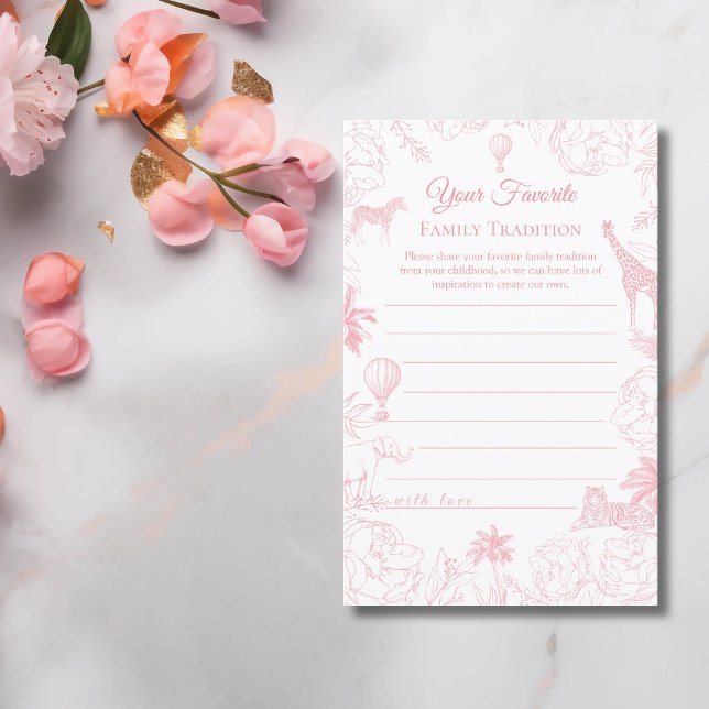 Lámina Blush Pink Safari Jungle Baby Shower Advice Card (Subido por el creador)