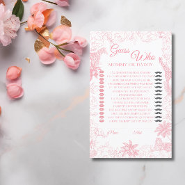 Lámina Blush Pink Safari Jungle Baby Shower Guess Who