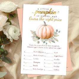 Lámina Blush Pumpkin Baby Shower Guess the Price Game