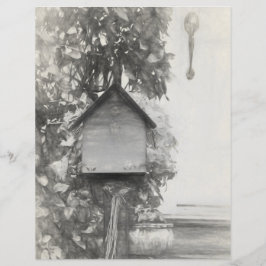 Lámina Boceto Rústico Rústico De La Casa De Aves