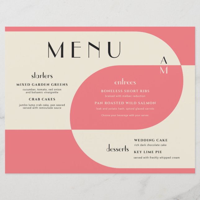 Lámina Boda Art Deco Vintage Salmon Pink (Anverso)