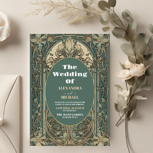 Lámina Boda Art Nouveau Floral Vintage Presupuesto