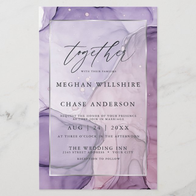 Lámina Boda asequible Cust6 Lavender Rosa Resumen (Anverso)