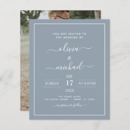 Lámina Boda azul turbio con invitación fotográfica