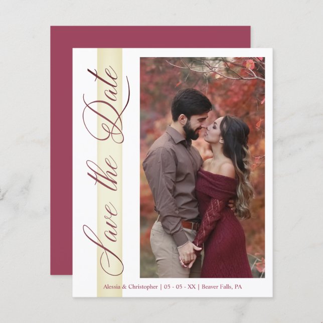 Lámina Boda barato Romántico Hand Lettered Photo (Anverso / Reverso)