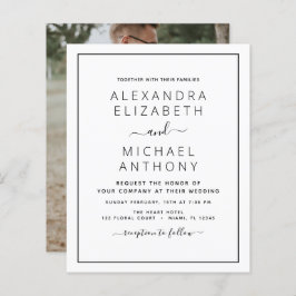 Lámina Boda blanco negro de presupuesto con invitación fo