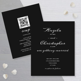 Lámina Boda blanco negro simple presupuesto todo en uno