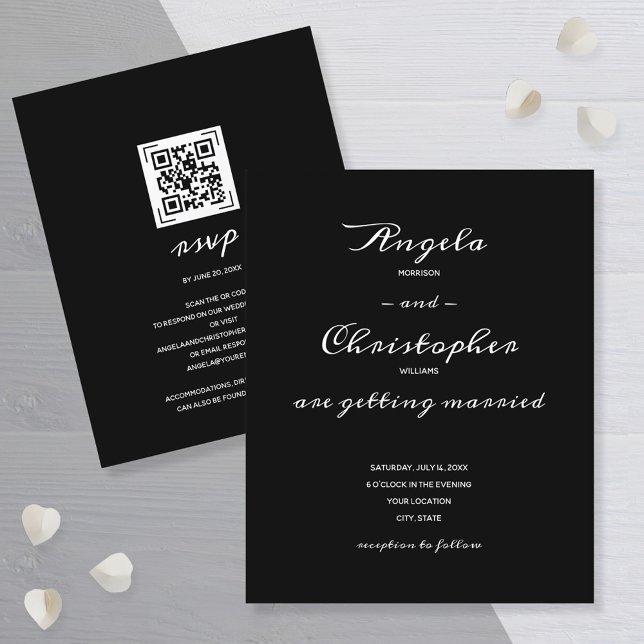 Lámina Boda blanco negro simple presupuesto todo en uno (Subido por el creador)