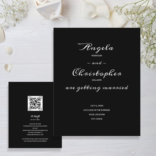 Lámina Boda blanco negro simple presupuesto todo en uno (Subido por el creador)