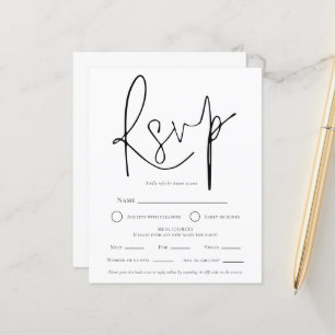 Lámina Boda blanco simple QR Elección de comidas RSVP