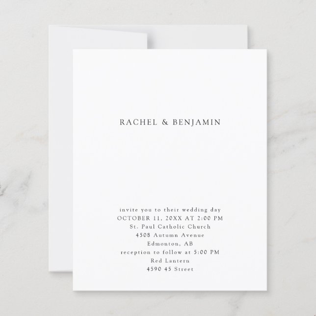 Lámina Boda blanco y negro mínimo de presupuesto (Anverso)