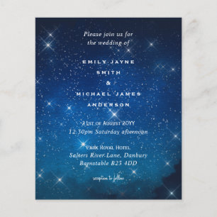 Lámina Boda Blue Starry Night Sky White Stars