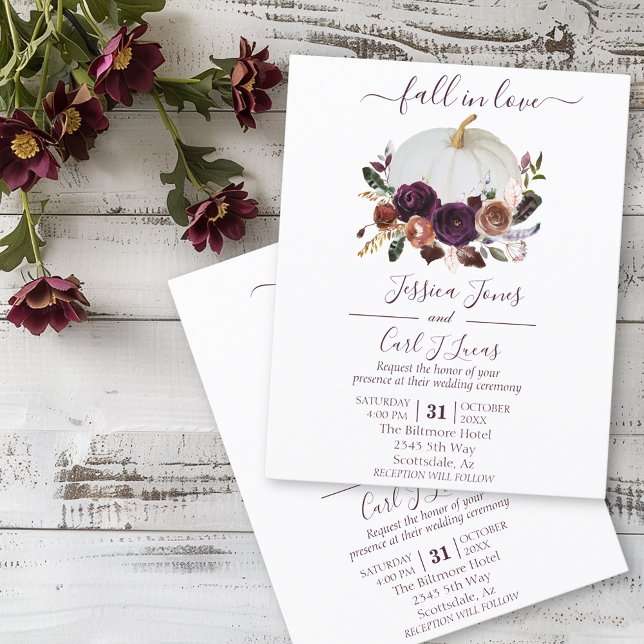 Lámina Boda Boho de Calabaza Floral de Otoño (Subido por el creador)