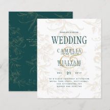 Boda botánico de la cosecha de oro verde esmeralda