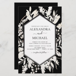 Lámina Boda Botánico del Boho Negro Beige