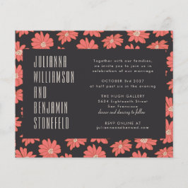 Lámina Boda Botánico Floral Rojo Negro Boho presupuestal