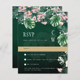 Lámina Boda Botánico Rosa Verde Tropical LeahG