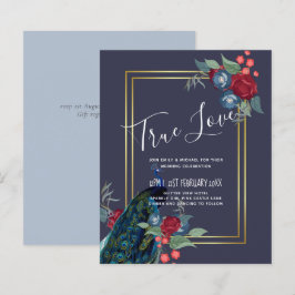 Lámina Boda Caída del Peacock Blue Burgundy Winter