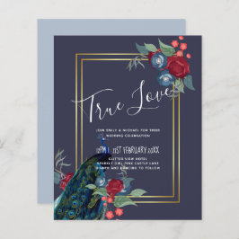 Lámina Boda Caída del Peacock Blue Burgundy Winter