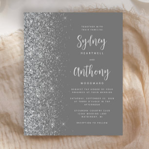 Lámina Boda Caligrafía Glitter Gris Presupuesto