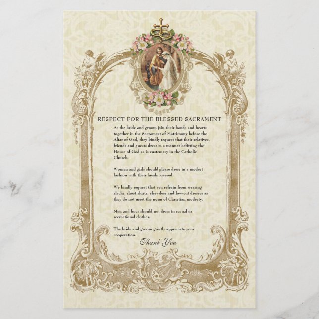 Lámina Boda católico: Modesto atuendo de iglesia para inv (Anverso)