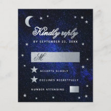 Boda celeste Faux Silver Stars Presupuesto RSVP