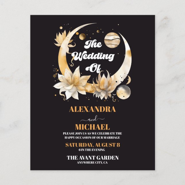 Lámina Boda celeste místico del oro negro místico (Anverso)