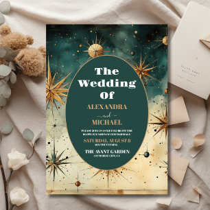 Lámina Boda Celestial con Acuarela Vintage Económica