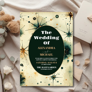 Lámina Boda Celestial con Acuarela Vintage Económica