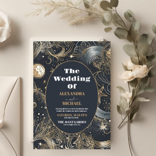 Lámina Boda Celestial de Oro Plateado Elegante