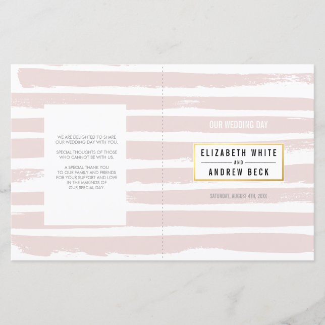 Lámina BODA CEREMONY lindo pincel rosa pálido (Anverso)