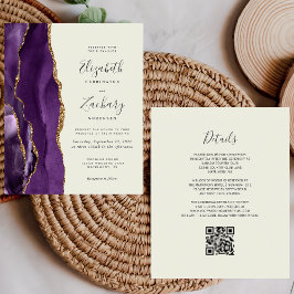 Lámina Boda Código QR Agata Marfil Morado Presupuesto