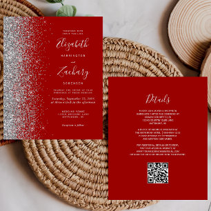 Lámina Boda Código QR con Brillo Carmesí Presupuesto