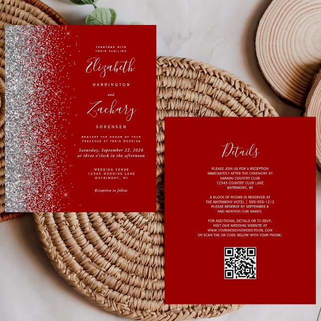 Lámina Boda Código QR con Brillo Carmesí Presupuesto (Subido por el creador)