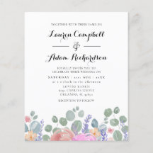 Boda con Acuarela de Eucalipto y Lavanda Económica