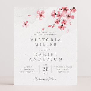 Lámina Boda con Acuarela de Flor de Cerezo