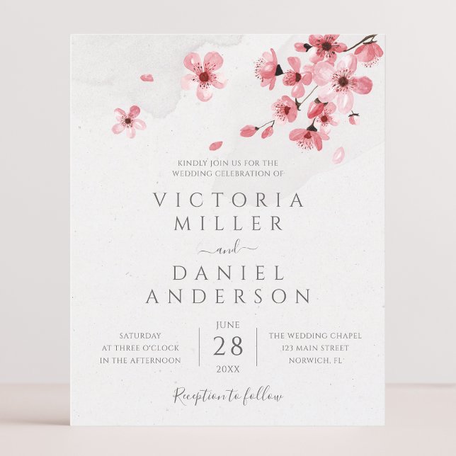 Lámina Boda con Acuarela de Flor de Cerezo (Subido por el creador)